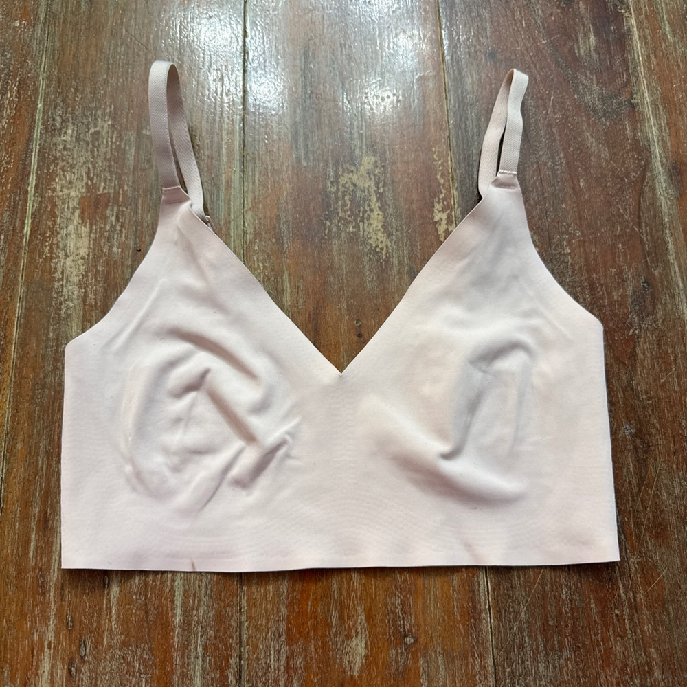 True & Co. True Body Triangle Adjustable Strap Bralette - Size Small - Blush